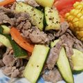 クックHBQ370☆'s cooksnap of when they made さわやか！豚肉とズッキーニの塩レモン炒め.