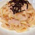 チワワ♡'s cooksnap of when they made 白だしで出来る！和風明太クリームパスタ.