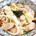 みなとのまんま's cooksnap of when they made 魚肉ソーセージのちゃんぽん風うどん.