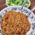 ponnko's cooksnap of when they made ひき肉そぼろ（肉味噌）のレタス包み.