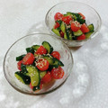 みぽぽ37's cooksnap of when they made きゅうりとミニトマトのごま和え　.
