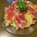 igたま's cooksnap of when they made ✨ひと手間かけた桃と生ハムの冷製パスタ✨.