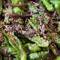 harukayuka's cooksnap of when they made こんにゃくとししとうの甘辛味噌炒め.