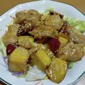 55才のおじさん's cooksnap of when they made 食欲そそるさつまいもと鶏もも肉の甘酢焼き.