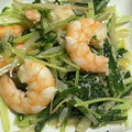 Halü★mama's cooksnap of when they made えびと水菜のマヨネーズ炒め.