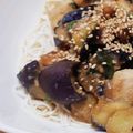 よるおそ's cooksnap of when they made 鶏肉と茄子の大葉味噌炒めのせ そうめん.