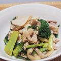 みかんmama3's cooksnap of when they made めんつゆだけ!豚バラ&しめじ&小松菜炒め.