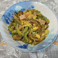 みぽぽ37's cooksnap of when they made 冷凍ゴーヤ炒め.