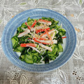 みぽぽ37's cooksnap of when they made きゅうりとカニカマとわかめの酢の物.
