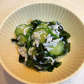 モミ太くん's cooksnap of when they made 胡瓜としらすと若布の酢の物.