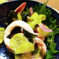 お山のエイ's cooksnap of when they made きゅうりとワカメとイカの酢の物.