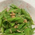 ゆみらんたん's cooksnap of when they made 絹さやの胡麻和え　~ひと手間かけました~.