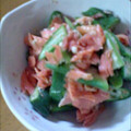 SILK0205's cooksnap of when they made ✿オクラと❀鮭フレークの✿胡麻和え.
