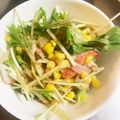 のえもゆ's cooksnap of when they made 水菜とカニカマとコーンのごま和えサラダ.