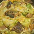yomo1229's cooksnap of when they made さば味噌缶と小松菜のさっと煮込み.
