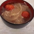 チェリチョコ's cooksnap of when they made ツナ玉トマトの洋風味噌汁.