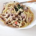 ぱふ♪'s cooksnap of when they made ZENB サバ缶舞茸ペペロンチーノ.