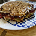秀狼1011's cooksnap of when they made 粉無し★ｷｬﾍﾞﾂと長芋のお好み焼き風.