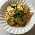 chiak0's cooksnap of when they made 簡単！ズッキーニとベーコンの和風パスタ.