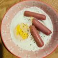 ももゆみ1230's cooksnap of when they made 朝食に！レンジでウインナーエッグ.