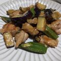 fu♪♪'s cooksnap of when they made 鶏もも肉と茄子とオクラの甘酢炒め♪♪.