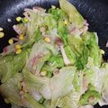 ハゲのぴーなっつ's cooksnap of when they made レタス、ベーコン、コーンのマヨネーズ炒め.