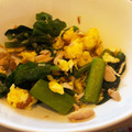 ＿＿は's cooksnap of when they made 白だしで簡単♪つるむらさきの卵炒め.