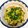 かせぃじん's cooksnap of when they made かぶの葉と納豆の和え物.