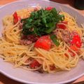 きなこ＊。's cooksnap of when they made 和えるだけ！トマトとツナの冷製パスタ.