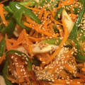 うめきち０２１１'s cooksnap of when they made 超簡単♡ピーマン・人参・舞茸の白だし炒め.