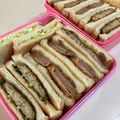 papikun's cooksnap of when they made コロッケとハムカツdeお弁当サンドイッチ.