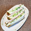 ジョングレ's cooksnap of when they made ＊ハム・レタス・きゅうりのサンドイッチ＊.