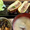 loveinvain's cooksnap of when they made 栃尾揚げの挽肉はさみ焼き.