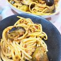 kbmm's cooksnap of when they made お店のメニュー♪トマトと茄子のミートスパ.