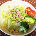 龍青空ママ's cooksnap of when they made ツナと枝豆・キャベツのサラダ♪.