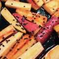 yukksmi's cooksnap of when they made さつま芋をオリーブ油で♪揚げない大学芋.