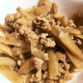 ぽっけあき's cooksnap of when they made ごぼうと鶏ひき肉の甘辛煮.