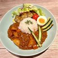 悠LOVE航's cooksnap of when they made カフェご飯風カレー盛り付け方＊野菜添え.