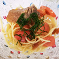 ゆるмαмα's cooksnap of when they made 時短♪冷やし中華風＊潰し梅トマトうどん.