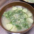 ＊＊天然水＊＊'s cooksnap of when they made 田舎の味✿きゅうりと大葉の冷たい味噌汁.