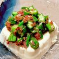 食いしん坊あー's cooksnap of when they made ●オクラと梅のねばねば冷ややっこ　豆腐●.
