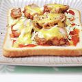 ぱふ♪'s cooksnap of when they made 残った唐揚げリメイク☆チーズトースト.