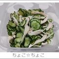 ちょこ☆ちょこ's cooksnap of when they made 生姜たっぷりで、キュウリとささみの酢の物.