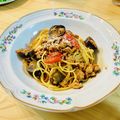 kotorinpi's cooksnap of when they made 茄子と鶏ひき肉のボロネーゼ風パスタ.