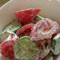 くりしぃ's cooksnap of when they made ３分簡単きゅうりとトマトのゆかりマヨ和え.