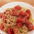ママメイン！時々子供's cooksnap of when they made 夏！甘旨トマトとツナの冷製パスタ.