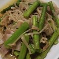 ヨシヨッシー's cooksnap of when they made アスパラとベーコンとえのきソテー.