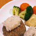 mizuponksk's cooksnap of when they made ふっくら肉厚♡和風おろしポン酢ハンバーグ.