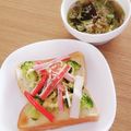 ﾋﾟﾛﾐ♡'s cooksnap of when they made 崩しブロッコリーとカニカマのトースト.