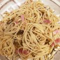 ナチュキチ♪'s cooksnap of when they made 高菜とベーコンの簡単パスタ.
